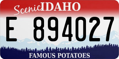 ID license plate E894027