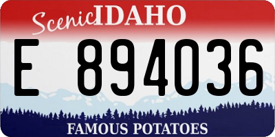 ID license plate E894036