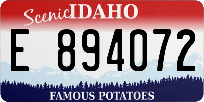 ID license plate E894072