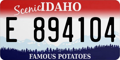 ID license plate E894104