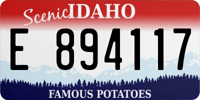 ID license plate E894117
