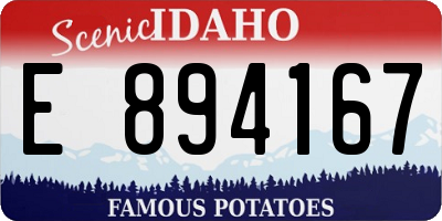 ID license plate E894167