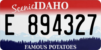 ID license plate E894327