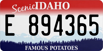 ID license plate E894365