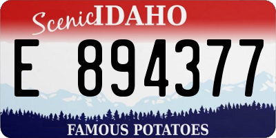 ID license plate E894377