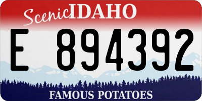 ID license plate E894392