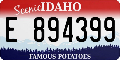 ID license plate E894399