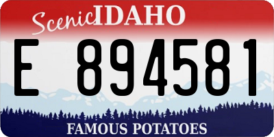 ID license plate E894581