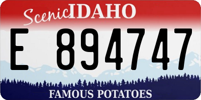 ID license plate E894747