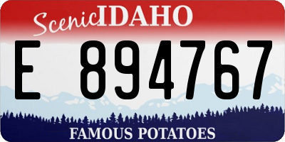 ID license plate E894767