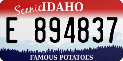 ID license plate E894837