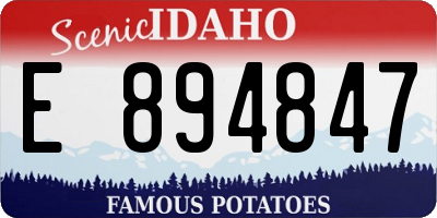 ID license plate E894847