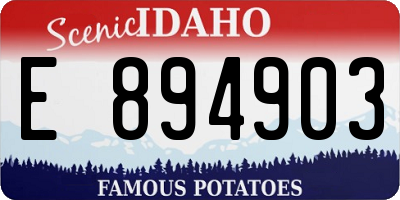 ID license plate E894903
