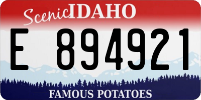 ID license plate E894921