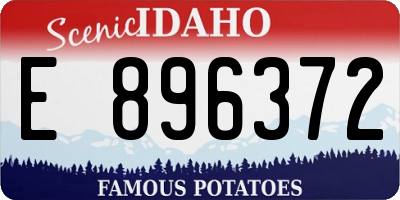 ID license plate E896372