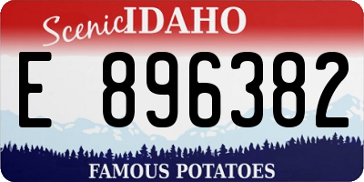 ID license plate E896382