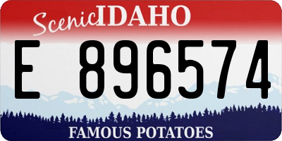 ID license plate E896574