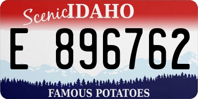 ID license plate E896762