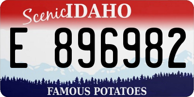 ID license plate E896982