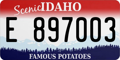 ID license plate E897003