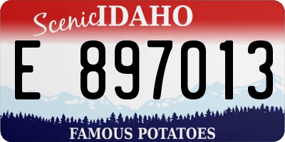 ID license plate E897013