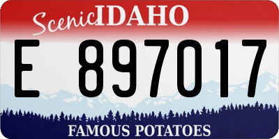 ID license plate E897017