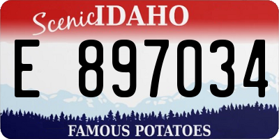 ID license plate E897034