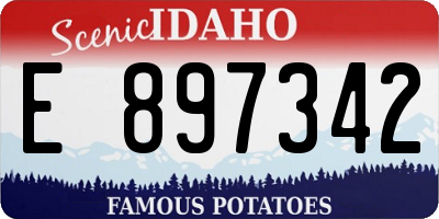 ID license plate E897342