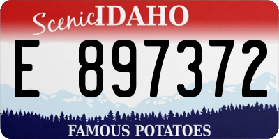 ID license plate E897372