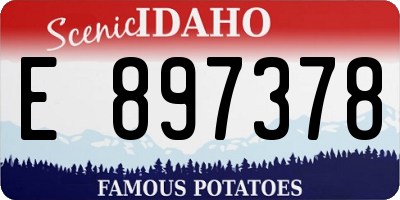ID license plate E897378