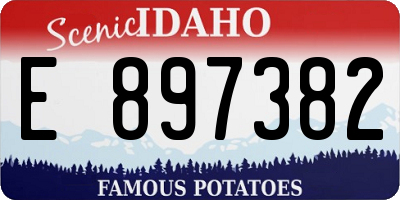 ID license plate E897382