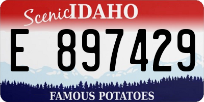 ID license plate E897429