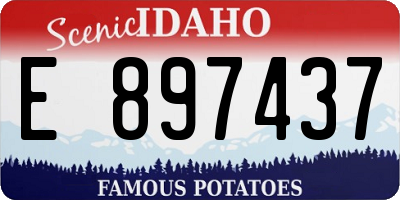 ID license plate E897437