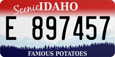 ID license plate E897457