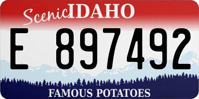 ID license plate E897492