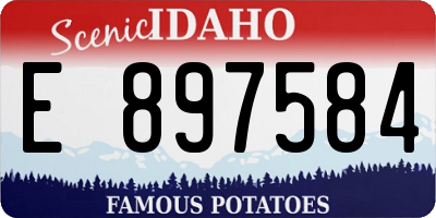 ID license plate E897584