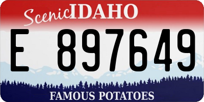 ID license plate E897649