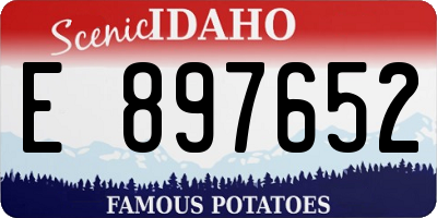 ID license plate E897652