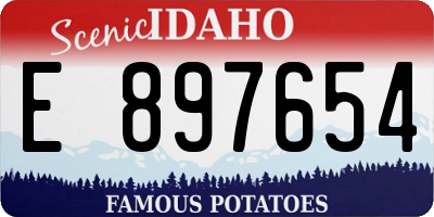 ID license plate E897654