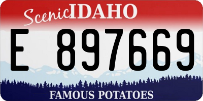ID license plate E897669