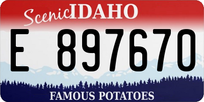 ID license plate E897670