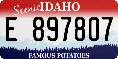ID license plate E897807