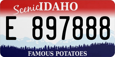ID license plate E897888