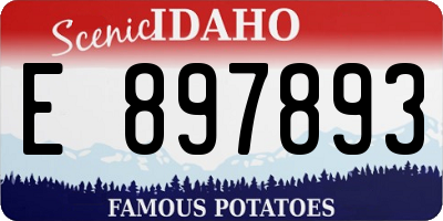 ID license plate E897893