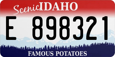 ID license plate E898321