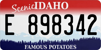 ID license plate E898342