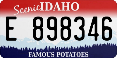 ID license plate E898346