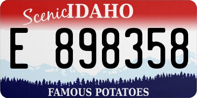 ID license plate E898358