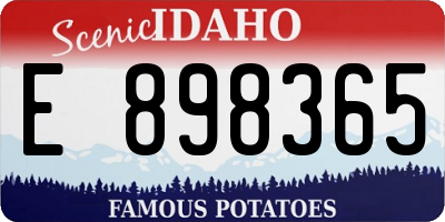 ID license plate E898365