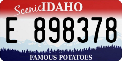 ID license plate E898378